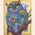 Алмазная картина с фигурными стразами COLOR KIT "Мудрая сова"